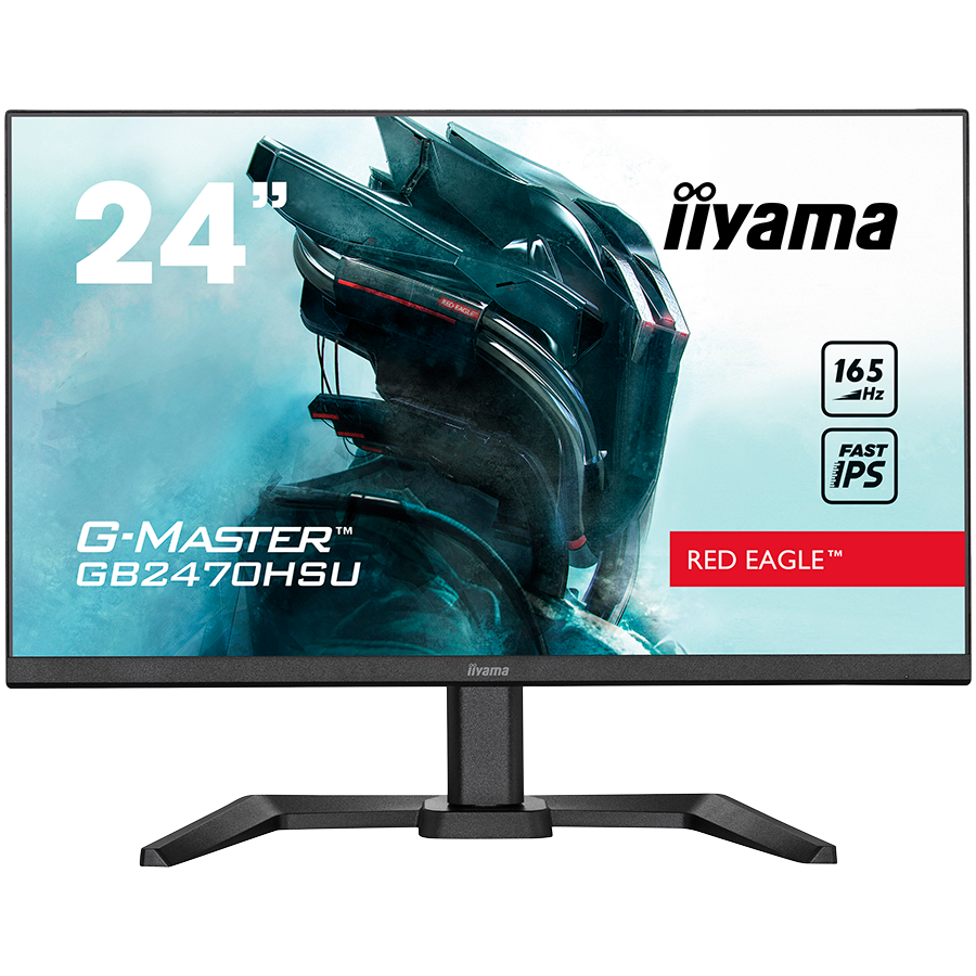 IIYAMA Monitor 24″ ETE Fast IPS Gaming, G-Master Red Eagle, FreeSync Premium, 1920×1080@165Hz, 250cd/m², 1100:1, HDMI, DisplayPort, 0,8ms (MPRT), Speakers, USB-HUB (2×2.0), Black Tuner, 15cm Height Adj. Stand