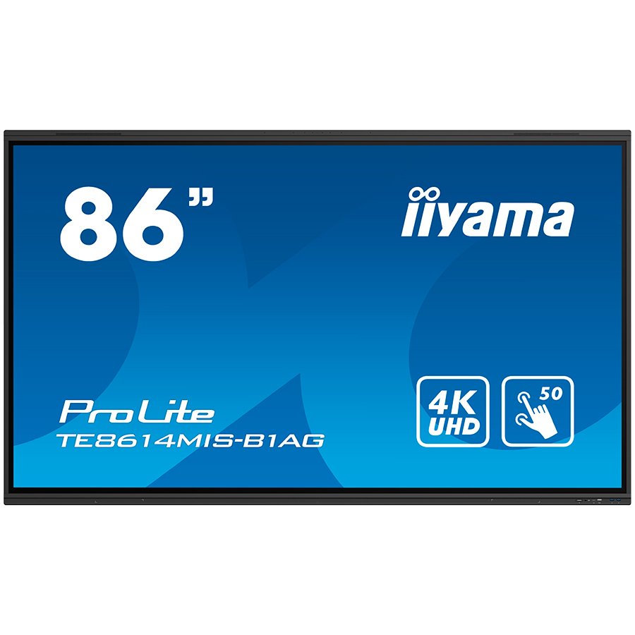 IIYAMA LFD TE8614MIS-B1AG 86″ Interactive 4K LCD Touchscreen redefining Interactive display excellence VA 3840 x 2160 435 cd/m² 4000:1 6.5ms Touch points 50, 10pt writing iiWare 11 Android 13 OS