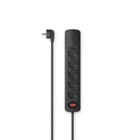 Produžni prenaponski kabal HAMA 5 utičnica 1.5m, prenaponski, sa prekidačem, crni
