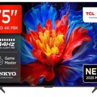 TCL 75"P8K 4K QLED TV 144HzGoogle TV; Motion Clarity Pro;Game Master; Onkyo 2.1;