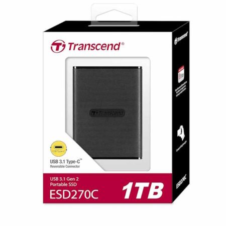 Transcend SSD 1TB PortableESD270C,Type C,USB 3.1,Black