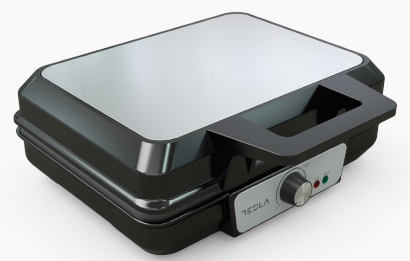 TESLA Waffle Toster WM200BXSnaga 1000 W; Hladna ručka nadodir; Ploče s neljepljivim premazom