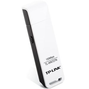 TP-Link TL-WN727N 150Mbps Wi-Fi USB Adapter, 150 Mbps at 2.4 GHz, USB 2.0, WPS Button, Supports Windows 11/10/8.1/8/7/XP, Mac OS 10.15 and earlier, Linux, WPA/WPA2 encryption