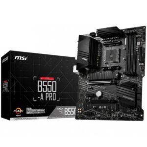 MSI Main Board Desktop B550-A PRO (AM4, 4xDDR4, 1xPCI-Ex16, 2xPCI-Ex1, USB3.2, 6xSATA III,2xM.2, DP, HDMI) ATX Retail