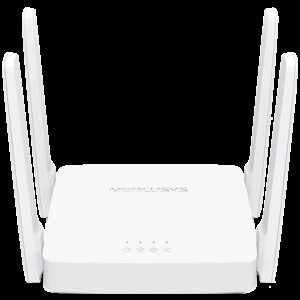 Mercusys AC10 AC1200 Wireless Dual Band Router, 300 Mbps at 2.4 GHz + 867 Mbps at 5 GHz, 4 × 5 dBi Fixed External Antennas, 2× 10/100 Mbps LAN Ports, 1× 10/100 Mbps WAN Port, Access Point Mode, Beamforming, MU-MIMO, Parental Controls, Guest