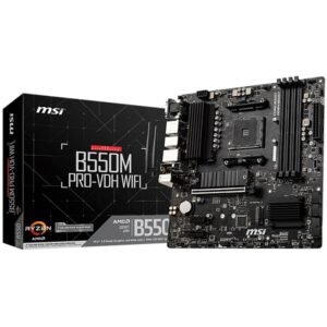 MSI Main Board Desktop B550M PRO-VDH WIFI (AM4, 4xDDR4, 1xPCI-Ex16, 2xPCI-Ex1, 4xSATA3, 2xM2, 2xUSB3.2, 5xUSB3.2, DP, VGA,HDMI, mATX, retail)