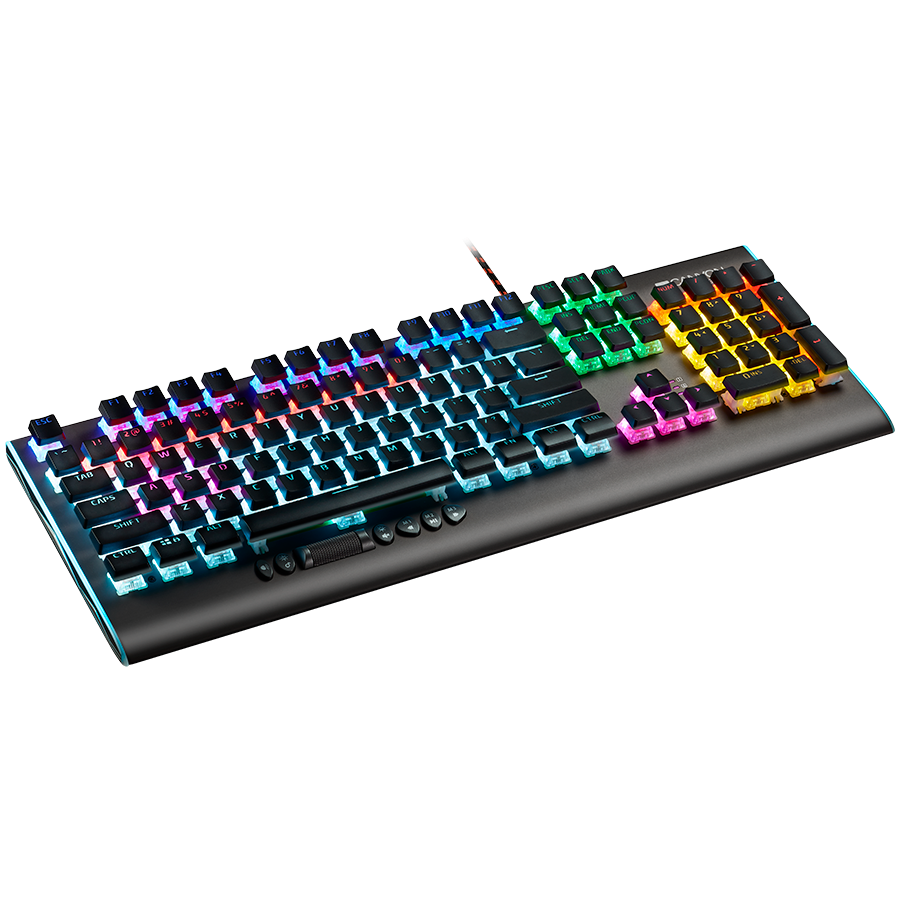 CANYON Interceptor GK-8, Wired multimedia gaming keyboard with lighting effect, 20pcs rainbow LED & 19pcs RGB light, Numbers 104keys, EN double injection layout, cable length 1.8M, 446*160*40mm, 0.98kg, color Dark grey - Slika 2