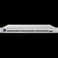 UBIQUITI Enterprise 24 PoE; (12) 2.5 GbE, (12) GbE; all PoE+ ports; (2) 10G SFP+ ports; 400W total PoE availability; DC power backup-ready; Layer 3 switching.