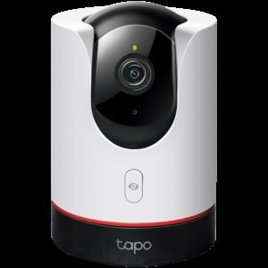 TP-Link Tapo C225 Pan/Tilt AI Home Security Wi-Fi Camera, 2K QHD (2560x1440), 2.4 GHz, Horizontal 360º ,Pan/Tilt, Smart AI Detection and Notifications (motion, people, pets, cars, abnormal sound), Physical Privacy Mode, Night Vision, Tapo app