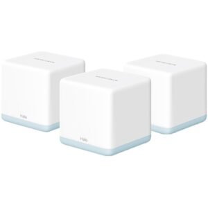Mercusys Halo H30G(3-pack) AC1300 Whole Home Mesh Wi-Fi System, 400 Mbps at 2.4 GHz + 867 Mbps at 5 GHz, 2× Internal Antennas, 2× Gigabit Ports per Unit (WAN/LAN auto-sensing), MERCUSYS APP, Router/AP Mode, One Unified Network, up to 100 devices