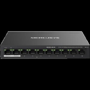 10-Port 10/100Mbps Desktop Switch with 8-Port PoE+PORT: 8× 10/100 Mbps PoE+ Ports, 2× 10/100 Mbps Non-PoE PortsSPEC: Compatible with 802.3af/at PDs, 65 W PoE Power, Desktop Steel Case, Wall MountingFEATURE: Extend Mode for 250m PoE Transmitting,