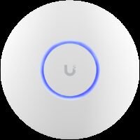 UBIQUITI U6+, WiFi 6, 4 spatial streams, 140 m² (1,500 ft²) coverage, 300+ connected devices, Powered using PoE, GbE uplink.
