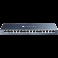 TP-Link TL-SG116P 16-Port Gigabit Desktop Switch with 16-Port PoE+, 802.3at/af, 120 W PoE Power, Desktop Steel Case, Extend Mode for 250m PoE Transmitting, Priority Mode for Port1-4, Isolation Mode, PoE Auto Recovery, Intelligent Power Management