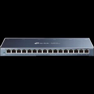 TP-Link TL-SG116P 16-Port Gigabit Desktop Switch with 16-Port PoE+, 802.3at/af, 120 W PoE Power, Desktop Steel Case, Extend Mode for 250m PoE Transmitting, Priority Mode for Port1-4, Isolation Mode, PoE Auto Recovery, Intelligent Power Management