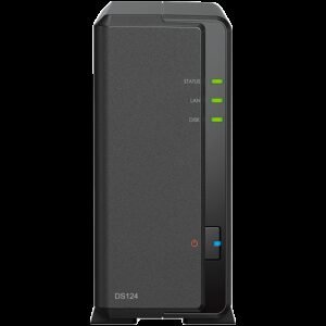 Synology DiskStation DS124 1-Bay NAS, CPU 4-core 1.7 GHz, 1 GB DDR4, 1 x 1Gbe LAN, 2 x USB 3.2