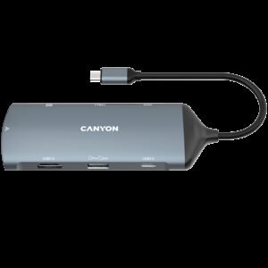 CANYON hub DS-15 8in1 4k USB-C Dark Grey