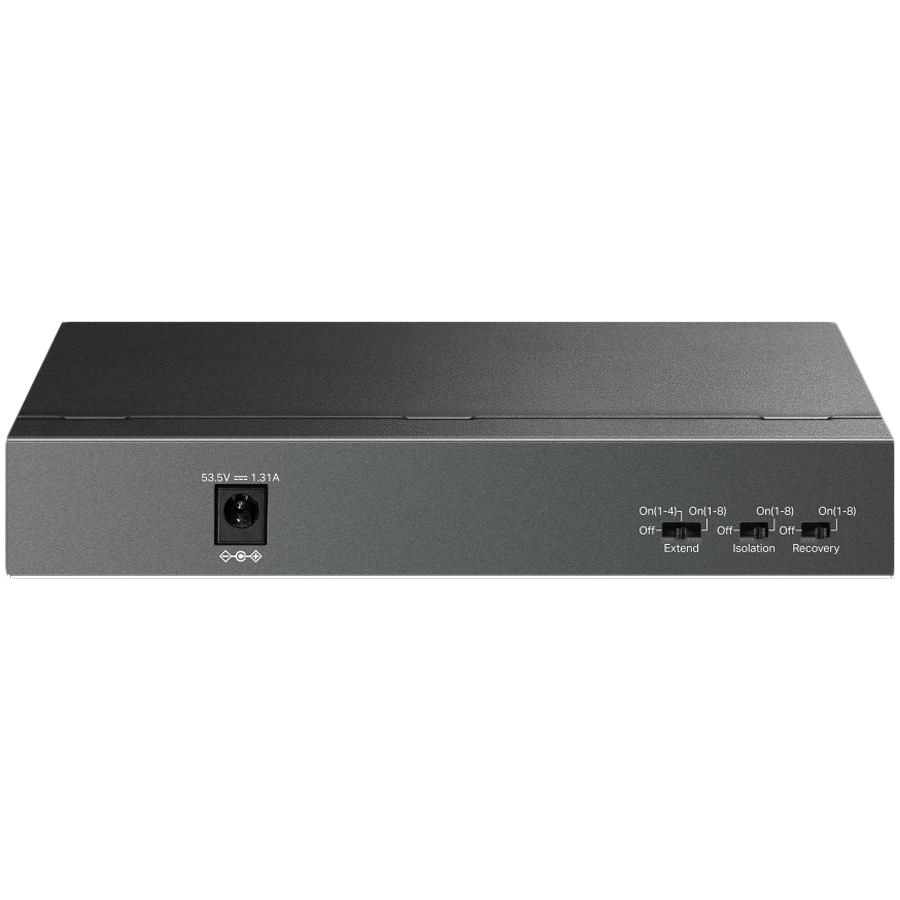 TP-Link LS109P 9-Port 10/100 Mbps Desktop Switch with 8-Port PoE+, 8× 10/100 Mbps PoE+ Ports, 1× 10/100 Mbps Non-PoE Port, 802.3at/af, 63 W PoE Power, Desktop Steel Case, Extend Mode for 250m PoE Transmitting, Isolation Mode, PoE Auto Recovery - Slika 2