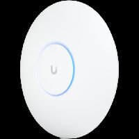 UBIQUITI U6 Pro; WiFi 6; 6 spatial streams; 140 m² (1,500 ft²) coverage; 350+ connected devices; Powered using PoE; GbE uplink.