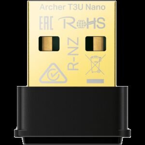 TP-Link Archer T3U Nano AC1300 Nano Wireless MU-MIMO USB Adapter,Nano size, 867Mbps at 5GHz + 400Mbps at 2.4GHz, USB 2.0, WPA3, Supports Windows 11/10/8.1/8/7, Mac OS 10.15 and earlier