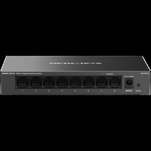 Mercusys MS108GS 8-Port Gigabit Desktop Switch, 8× Gigabit Ports, Desktop Steel Case, Wall Mounting, Plug and Play, Power Saving, Compact design, Green Ethernet technology, Silent