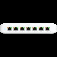 Ubiquiti USW-Ultra-210W-EU compact, Layer 2, 8-port GbE PoE switch with versatile mounting options, 7x GbE PoE+ output ports, GbE port with optional PoE++ input, 202W PoE availability with the included AC power adapter