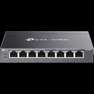 Omada 8-Port Gigabit Desktop Switch with  8-Port PoE+  8× Gigabit PoE+ Ports 802.3af/at, 64 W PoE Power, Desktop Steel Case Plug and Play
