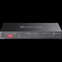 Omada 10-Port Gigabit Desktop Switch with 8-Port PoE+ 8× Gigabit PoE+ Ports, 2x Gigabit Non-PoE Ports, 1× Combo Gigabit SFP Slot 802.3at/af, 123 W PoE Power,  Desktop Steel Case Extend Mode for 250m PoE Transmitting, Priority Mode for Port1-2,