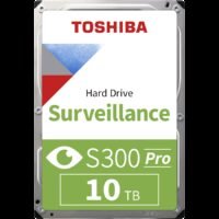 HDD Video Surveillance TOSHIBA S300 PRO 10TB CMR, 3.5'', 512MB, 7200RPM, SATA, 64 cameras, 24/7, TBW: 300