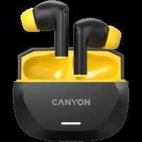 CANYON headset HEXAGON 7 TWS ANC+ENC Wireless Charge Black Yellow