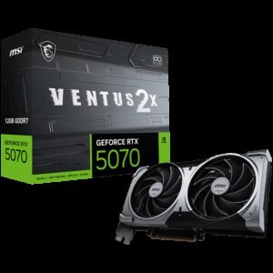 MSI Video Card Nvidia GeForce RTX 5070 12G VENTUS 2X OC (12GB GDDR7/192bit, PCI-E Gen5, 3x DP 2.1, 1x HDMI 2.1, 1x 16-pin Power Connector, Retail)