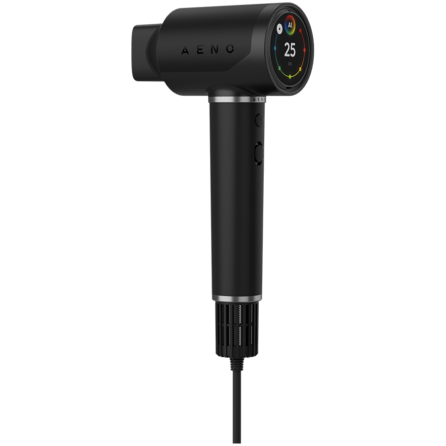 High Speed Hair Dryer, Black, 220V-240V~50-60Hz, 1500W, Voice Control, Ionizer, Touch LCD, Infrared Nursing, Infrared Distance Protection, AI Control, Gravity Sensor 110000RPM, Noise less than 67dB