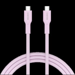 CANYON cable OnWire 60CL C-C 60W COLOR Braided 1m Pink