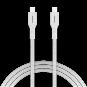 CANYON cable OnWire 60CL C-C 60W COLOR Braided 1m White