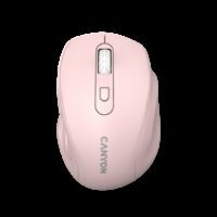 Canyon 6 buttons wireless 2.4Ghz mouse, MX8650A Sensor, DPI up to 1600,Injection case, 3 M life times left and right switches, 2xAAA battery, ABS material. Size: 105x71x40mm, Weight: 59g, Pink