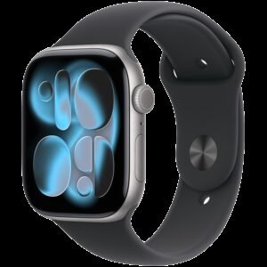 Apple Watch Series 11 GPS 46mm Space Grey Aluminium Case with Black Sport Band - M/L,Model A3333