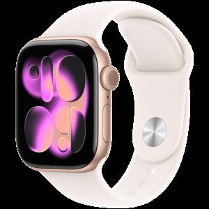 Apple Watch Series 11 GPS 42mm Rose Gold Aluminium Case with Light Blush Sport Band - S/M,Model A3331