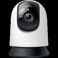 Mercusys MC200 Pan/Tilt Home Security Wi-Fi Camera, 1080P, 2.4 GHz, Horizontal 360, Pan/Tilt, Smart Detection and Notifications (motion, person, baby crying), Motion Tracking, Remote Control,  microSD Card (Up to 512 GB), Night Vision