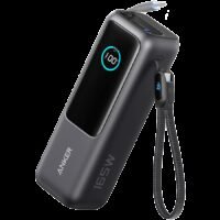 Anker Power Bank (25K, 165W, Built-In USB-C and Retractable Cable) Black