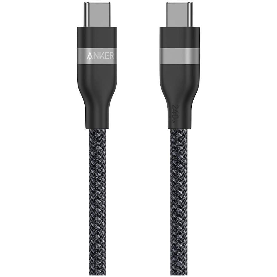 Anker USB-C to USB-C Cable (180cm, 240W, Upcycled-Braided) Black