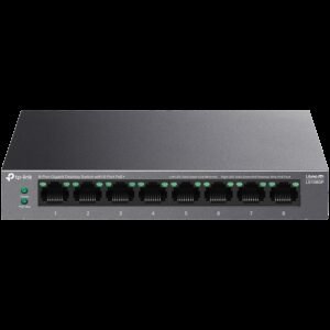 TP-Link LS108GP 8-Port Gigabit Desktop Switch with 8-Port PoE+, 8x Gigabit PoE+ Ports, 62 W PoE Power, Desktop Steel Case, Extend Mode for 250m PoE Transmitting, PoE Auto Recovery, Plug and Play