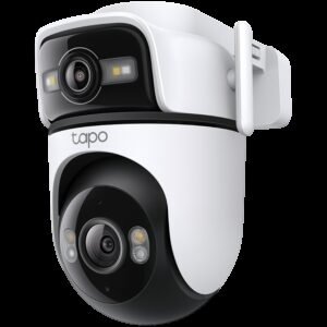 TP-Link Tapo C545D Outdoor Dual Lens Pan/Tilt Security Camera, 2K (2304x1296) and 2K (2304x1296), 2.4 GHz, 2 x External Antennas,1 x Ethernet Port ,Horizontal 360, Dual Lens , Pan/Tilt, Color Night Vision, Motion Tracking
