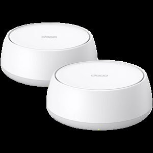 TP-Link Deco BE25(2-pack) BE3600 Whole Home Mesh Wi-Fi 7 System, 688 Mbps at 2.4 GHz + 2882 Mbps at 5 GHz, Internal Antennas, 2 x 2.5 Gigabit Ports, 160MHz for 5 GHz, 4-Stream, Deco App, Router/AP Mode, IPv6, IPTV, HomeShield (Parental Controls,..)