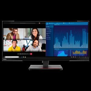 ThinkVision P34w-20, Curved 34.14" IPS, 3440x1440 FHD, Anti-glare, 1000:1, 300 nits, 60Hz, 178 / 178, 21:9, 4/6ms, 3800R, 3Wx2, Tilt, Swivel, Height Adjust Stand, 2x HDMI, 1x DP, 1x DP Out, RJ45, 5x USB 3.2, VESA, 3Yr