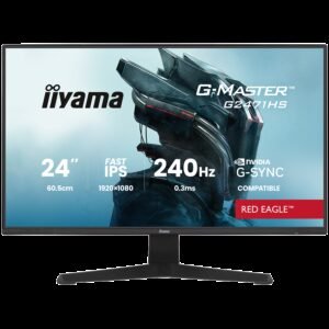 IIYAMA Gaming Monitor G2471HS-B1 G-MASTER 23.8" Fast IPS 1920 x 1080 350cd 1000:1 0.3ms  HDMI DP Tilt
