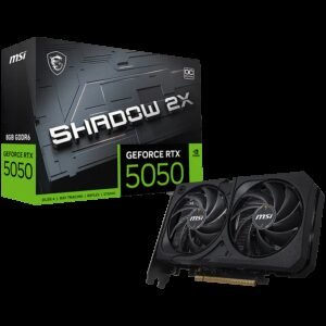 MSI Gaming RTX 5050 8G Shadow 2X OC Graphics Card (8GB GDDR6,128-bit, Extreme Performance: 2617 MHz, DisplayPort x3 2.1a, HDMI 2.1b, NVIDIA Blackwell Architecture) - BULK
