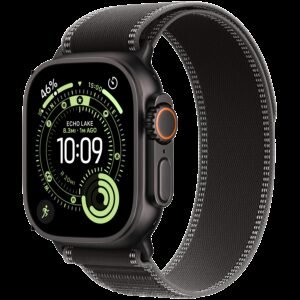 Apple Watch Ultra 3 Cellular 49mm Black Titanium Case with Black/Charcoal Trail Loop - M/L