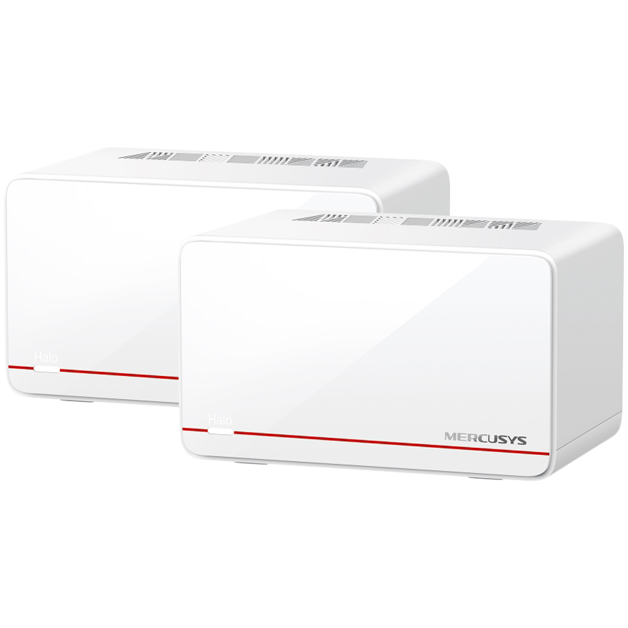 Mercusys Halo H37BE (2-PACK) BE6500 Whole Home Mesh Wi-Fi 7 System,  688 Mbps at 2.4 GHz + 5760 Mbps at 5 GHz, Internal Antennas, 2x 2.5 Gbps Port (WAN/LAN auto-sensing), 1x Gigabit Port (WAN/LAN auto-sensing), MLO, 4096-QAM, OFDMA, EHT160 on 5GHz
