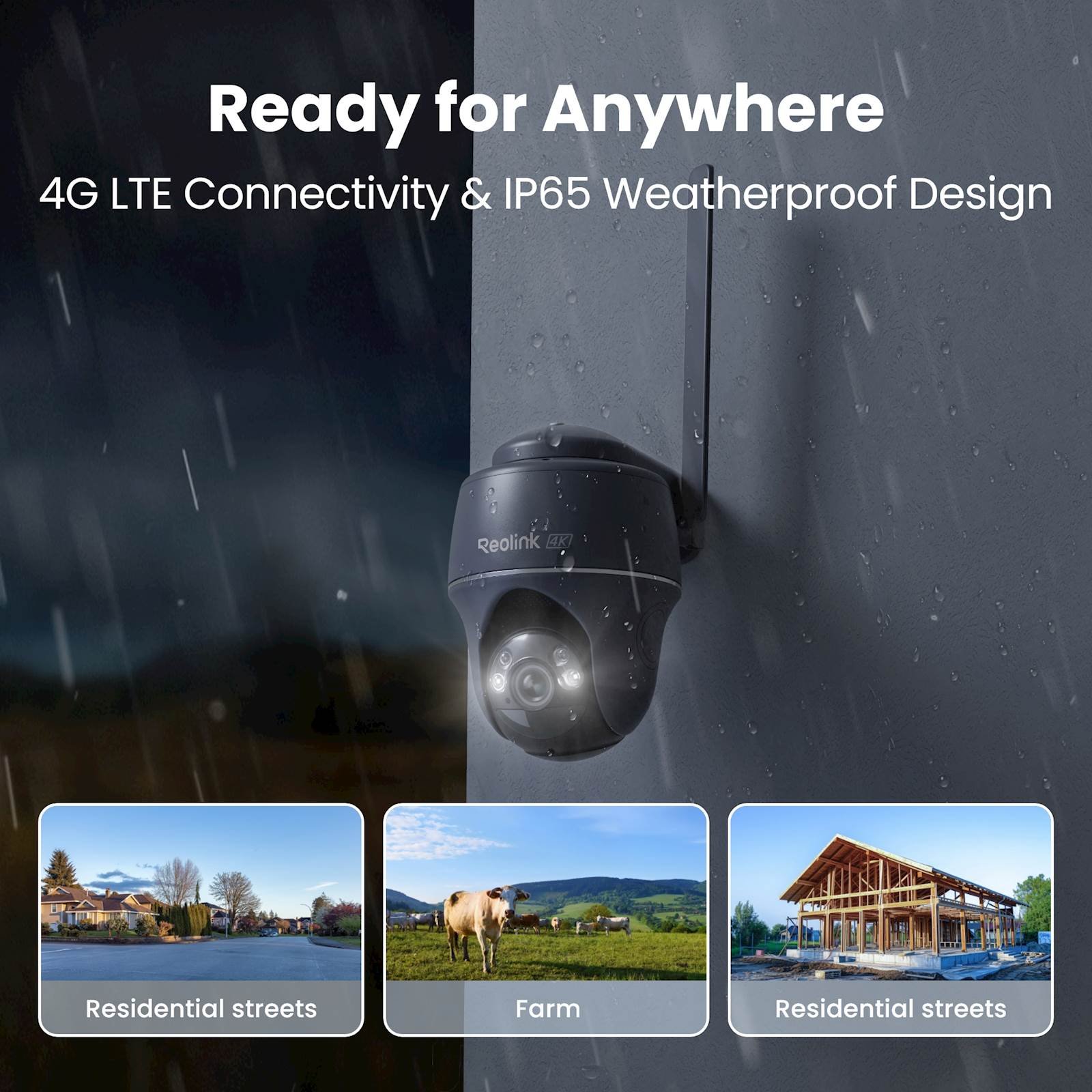 Reolink IP Kamera GO serija G440 Grey 4K, Baterijska, 4G LTE, Pan&Tilt, Priložen Solarni panel 2 6W - Slika 3