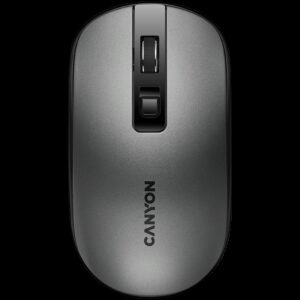 CANYON MW-18, 2.4GHz Wireless Rechargeable Mouse with Pixart sensor, 4keys, Silent switch for right/left keys,DPI: 800/1200/1600, Max. usage 50 hours for one time full charged, 300mAh Li-poly battery, Dark grey, cable length 0.6m, 116.4*63.3*32.3mm, 0.075kg