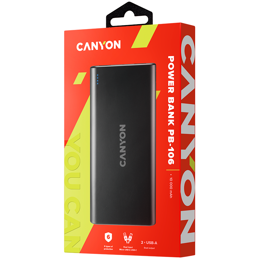 CANYON power bank PB-106 10000 mAh Black - Slika 3